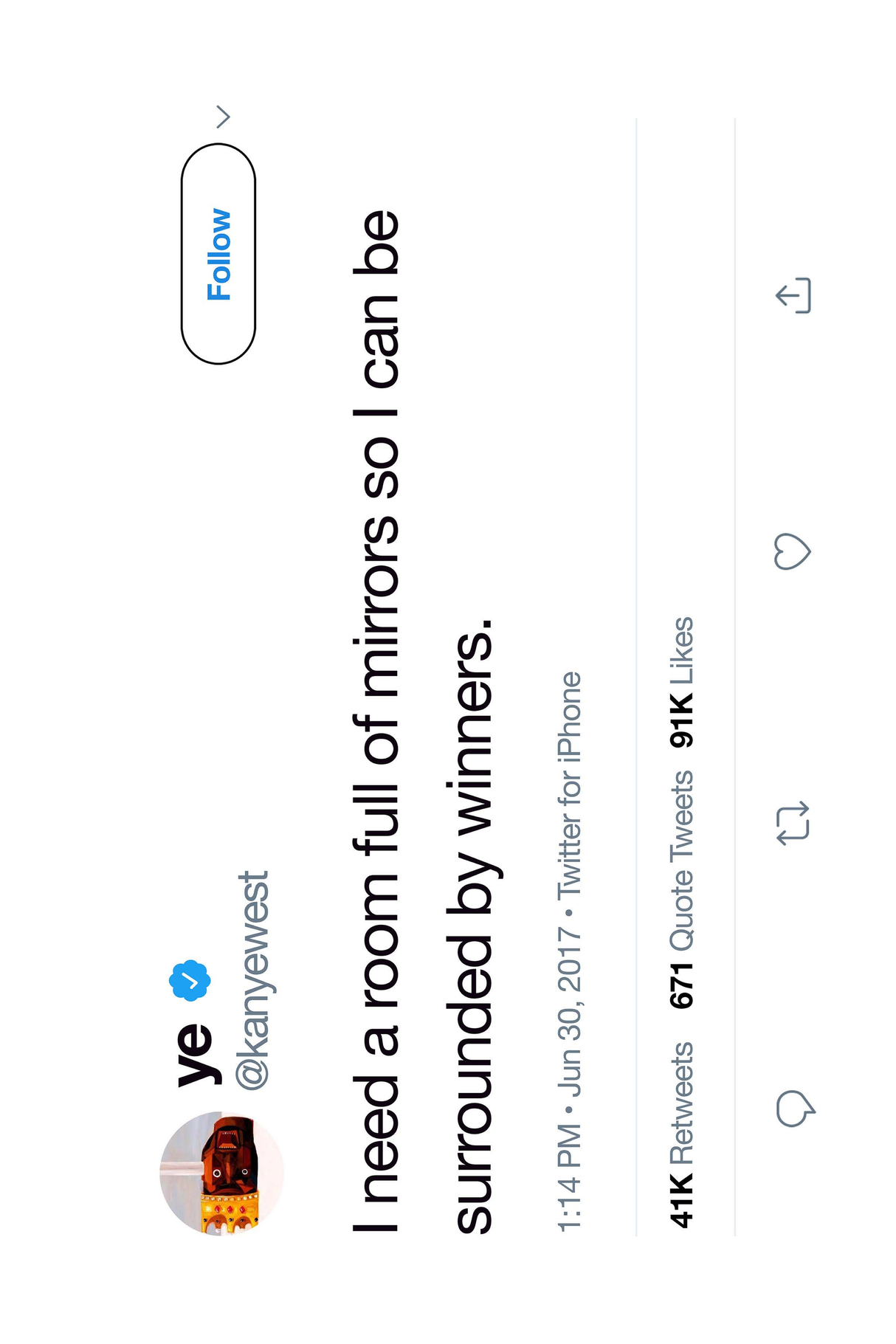 Kanye West 'Mirrors' Tweet Poster