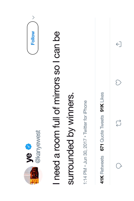 Kanye West 'Mirrors' Tweet Poster