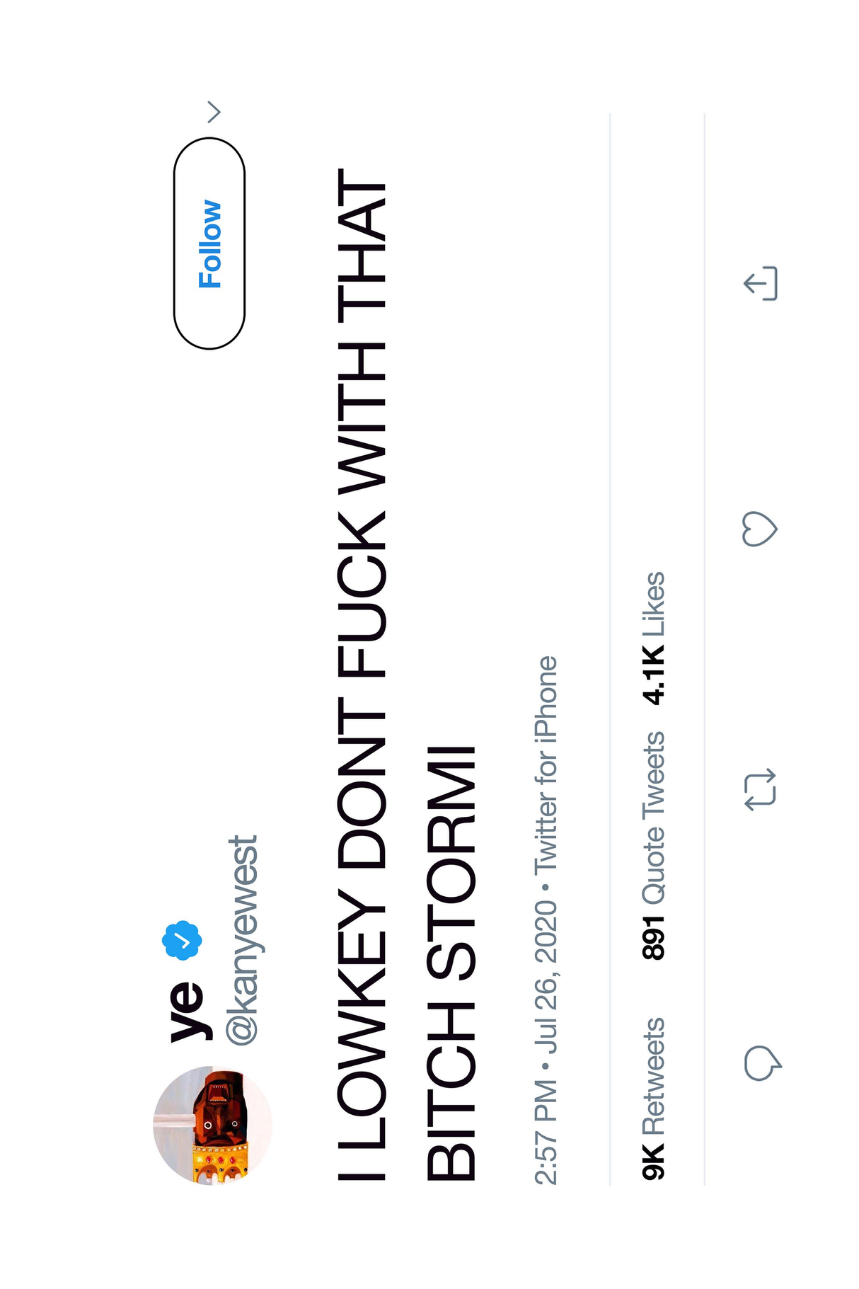 Kanye West 'STORMI' Tweet Poster