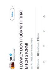 Kanye West 'STORMI' Tweet Poster