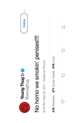 Young Thug 'No Homo' Tweet Poster