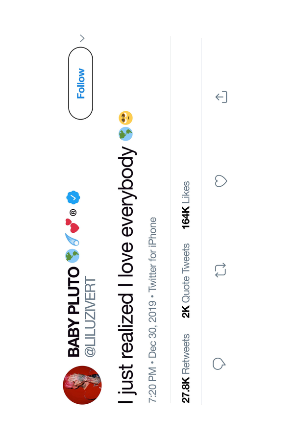 Lil Uzi Vert 'Love Everybody' Tweet Poster