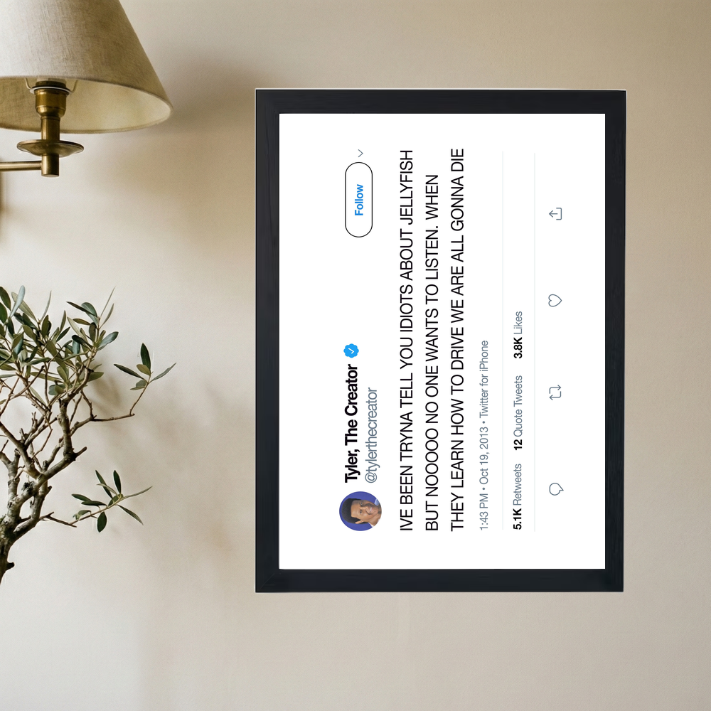 Tyler, The Creator 'Jellyfish' Tweet Poster - Mockup 2