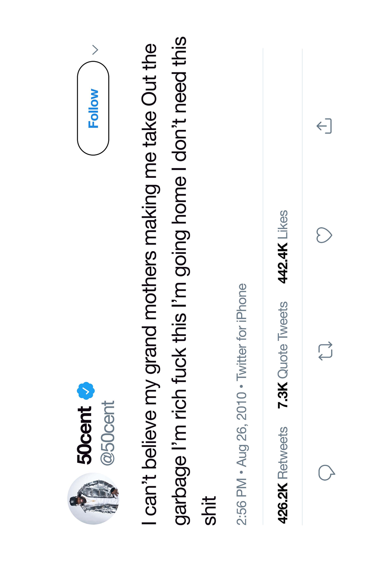 50 Cent 'Garbage' Tweet Poster