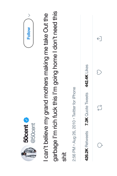 50 Cent 'Garbage' Tweet Poster