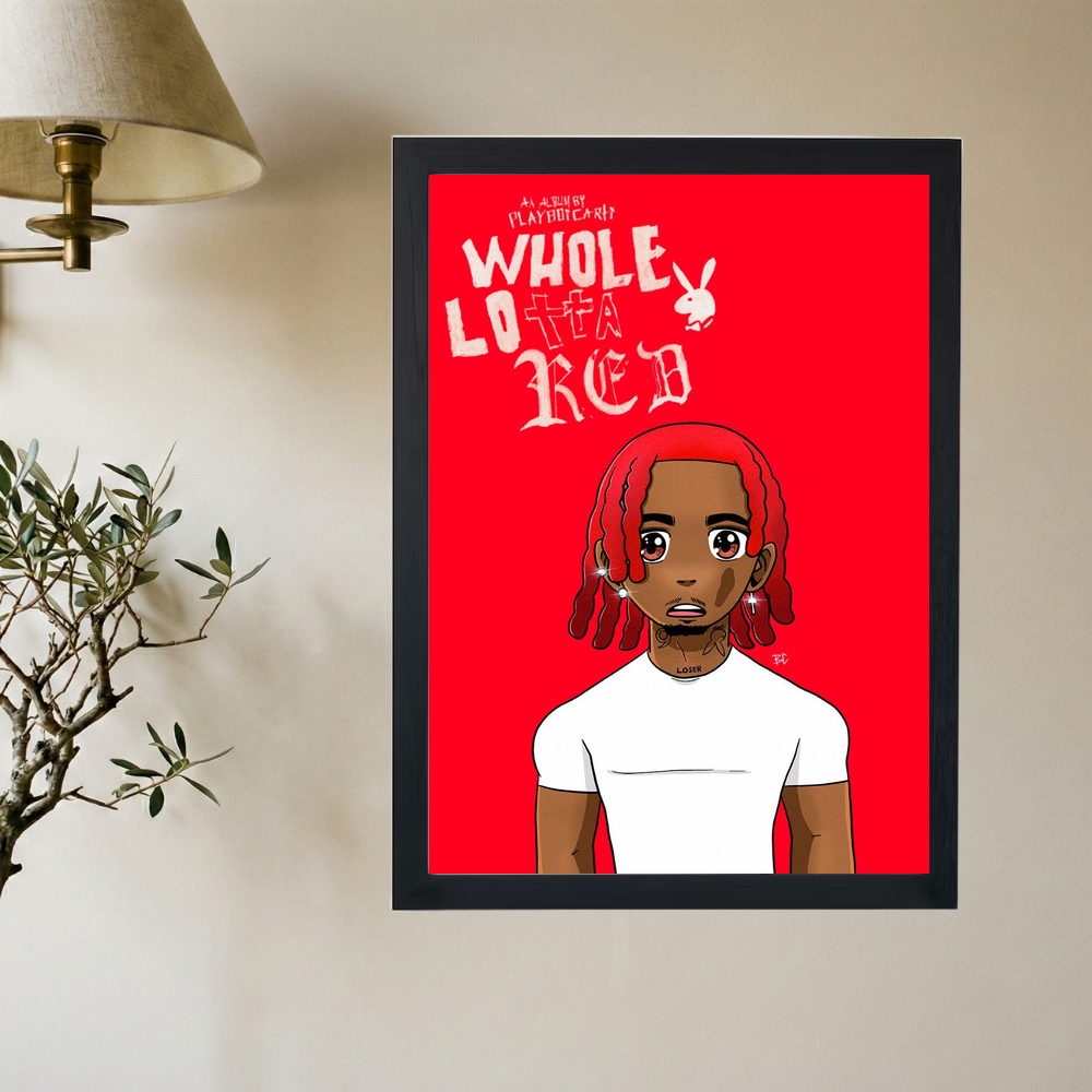 Playboi Carti 'WLR' Cartoon Poster - Mockup 2