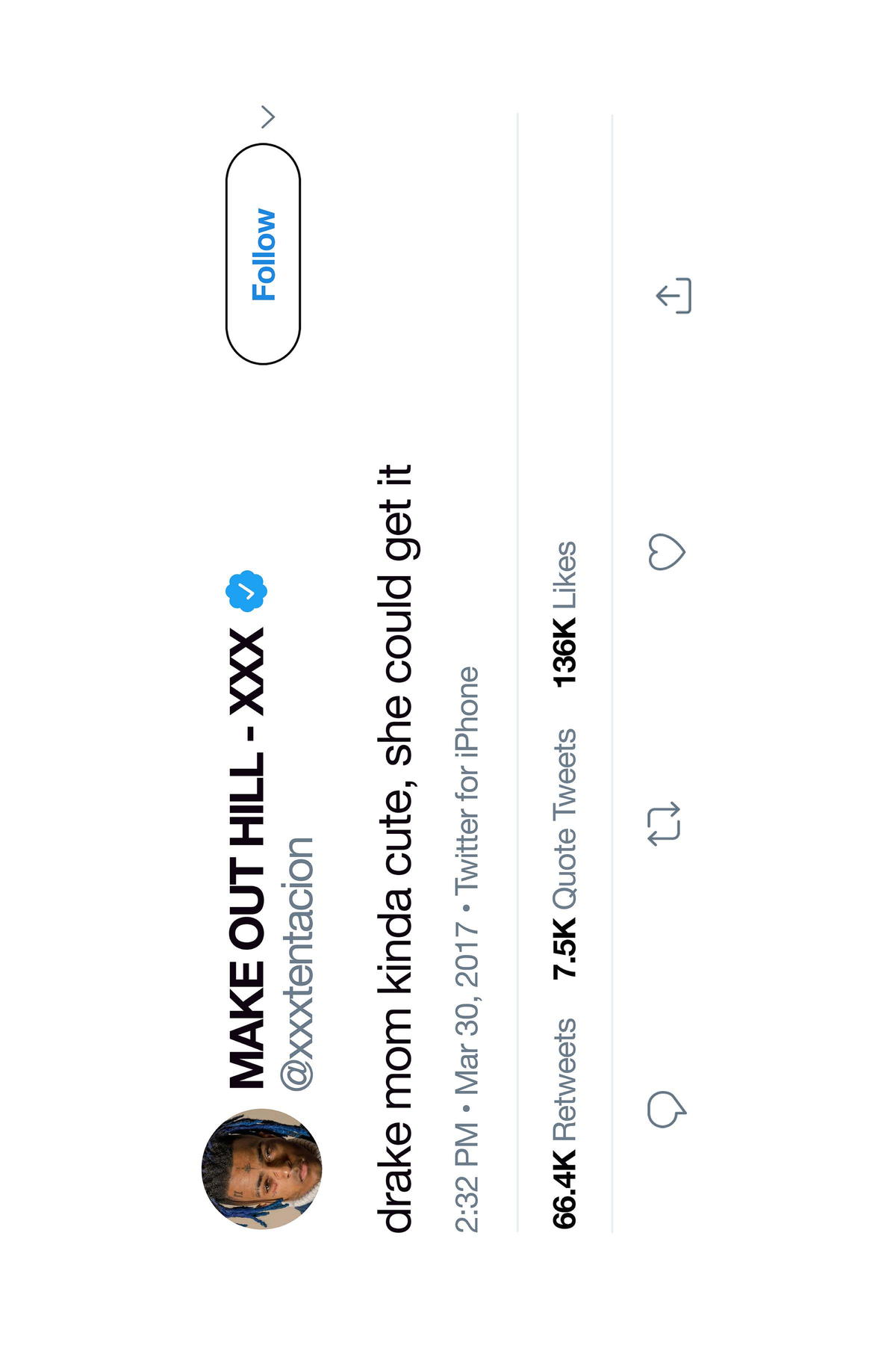 XXXTENTACION 'Drake Mom' Tweet Poster