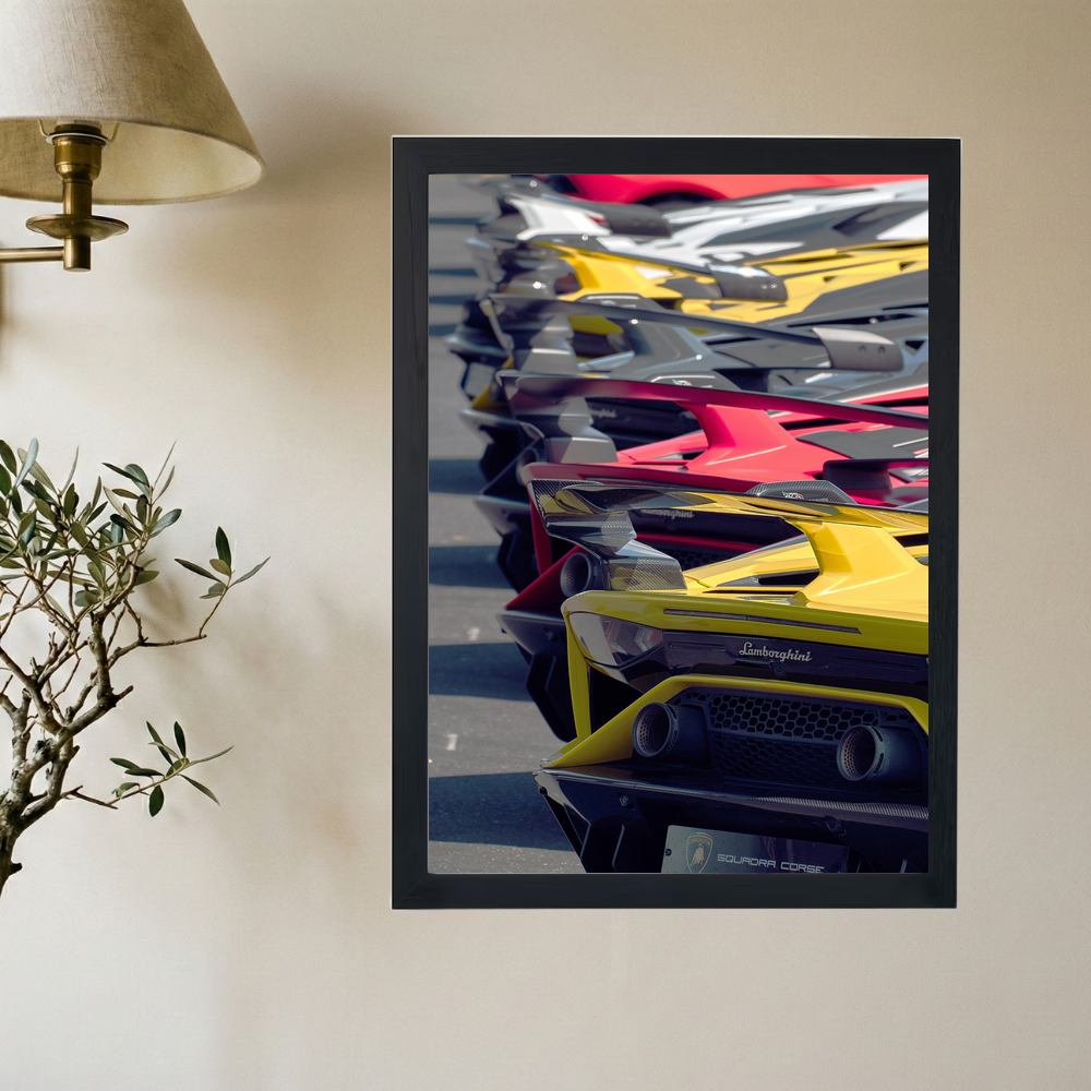 Lamborghini 'Lined Up'  Poster - Mockup 2
