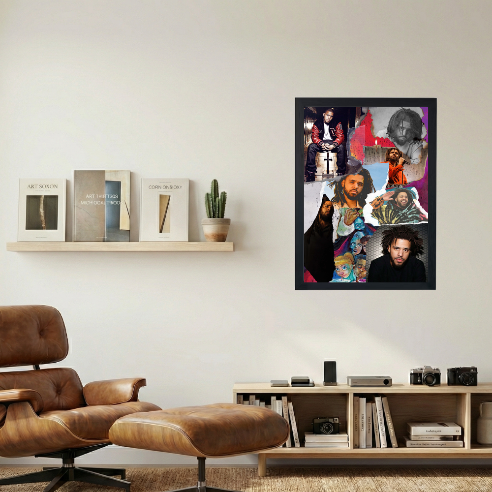 J. Cole 'Dollar & A Dream' Collage Poster - Mockup 1
