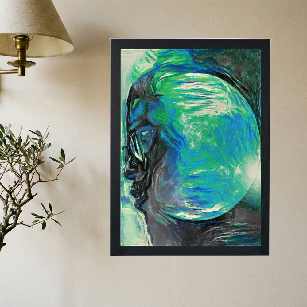 Kid Cudi 'Man On Earth' Painting Poster - Mockup 2