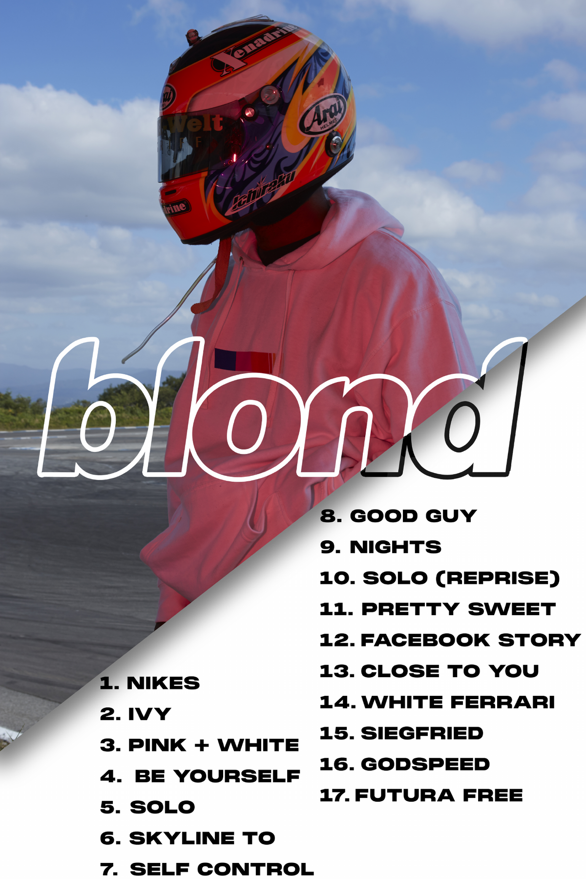 Frank Ocean 'Blonde Tracklist' Poster