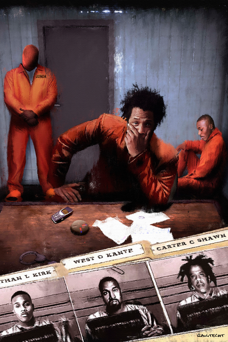Jay-Z x Kanye West x DaBaby 'Jail' Painting Poster