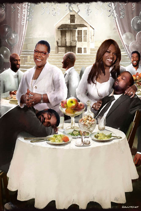 Kanye West x Kobe x Virgil Abloh x Andre 3000x Donda 'LIFE OF THE PARTY' Painting Poster