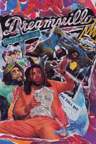 J Cole 'Truly Yours' Collaged Poster