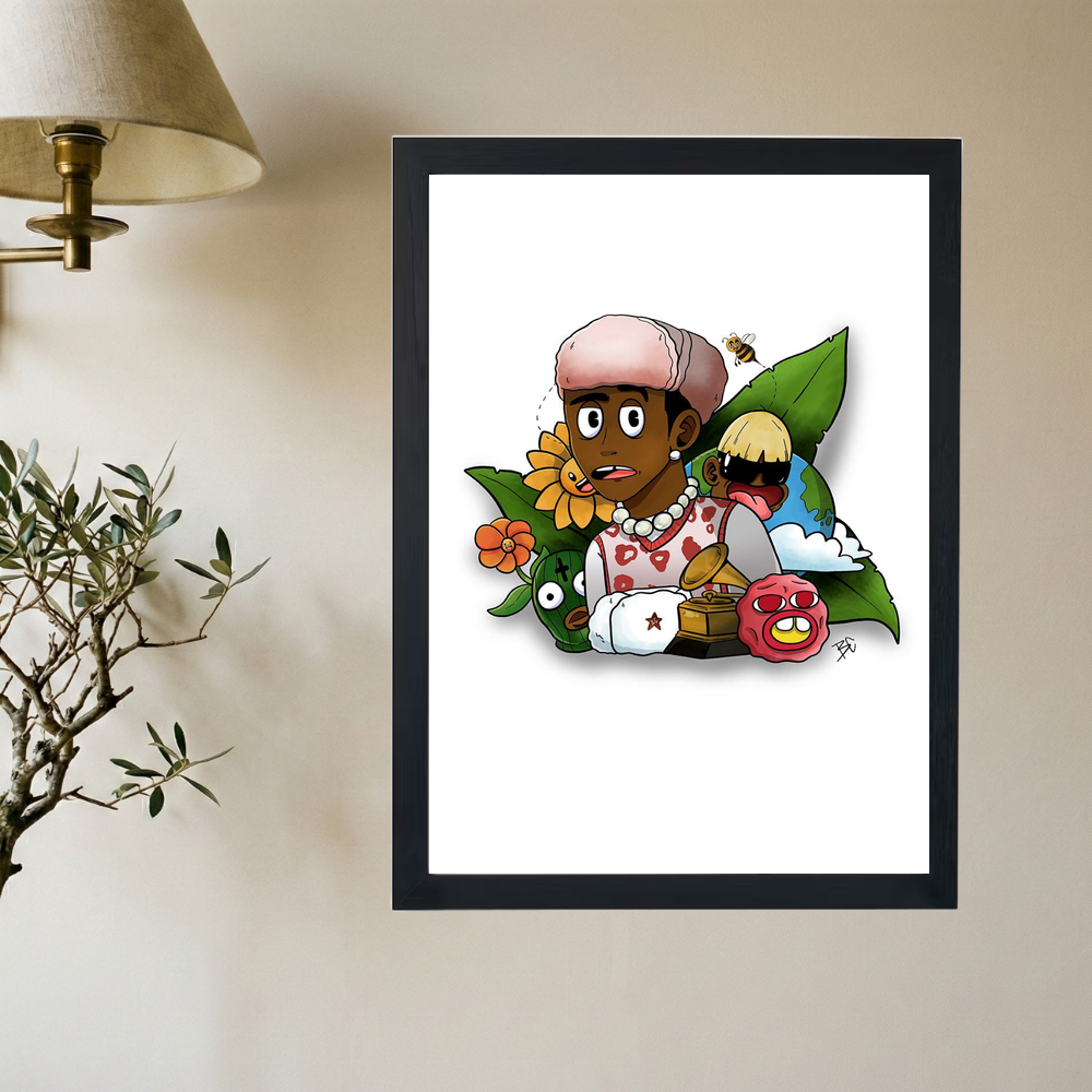 Tyler, The Creator 'Tyler Baudelaire' Cartoon Poster - Mockup 2