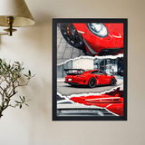 Porsche 'Red Stitching' Collaged Poster - Mockup 2