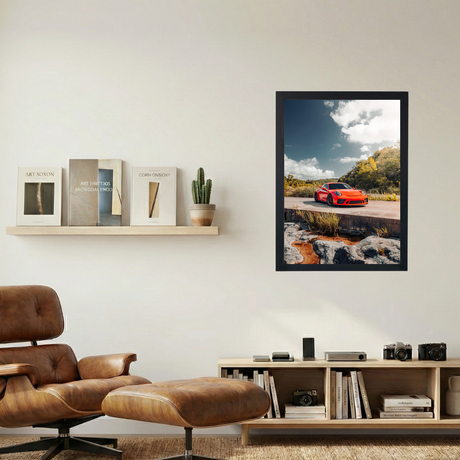 Porsche 911 'Exotic Orange' Poster - Mockup 1