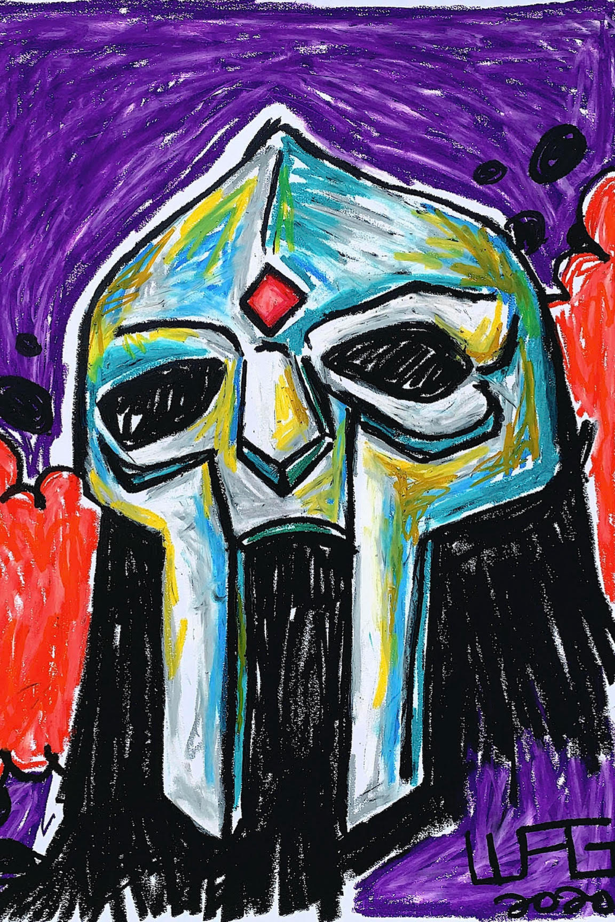 MF DOOM 'Mask Up' Pastel Poster