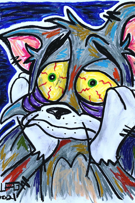 Distressed Tom & Jerry 'Pastel' Poster