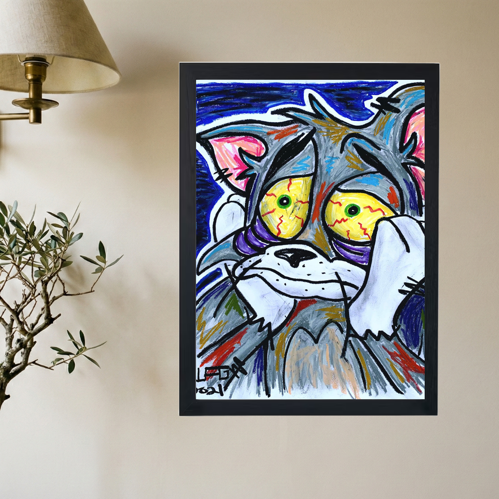 Distressed Tom & Jerry 'Pastel' Poster - Mockup 2