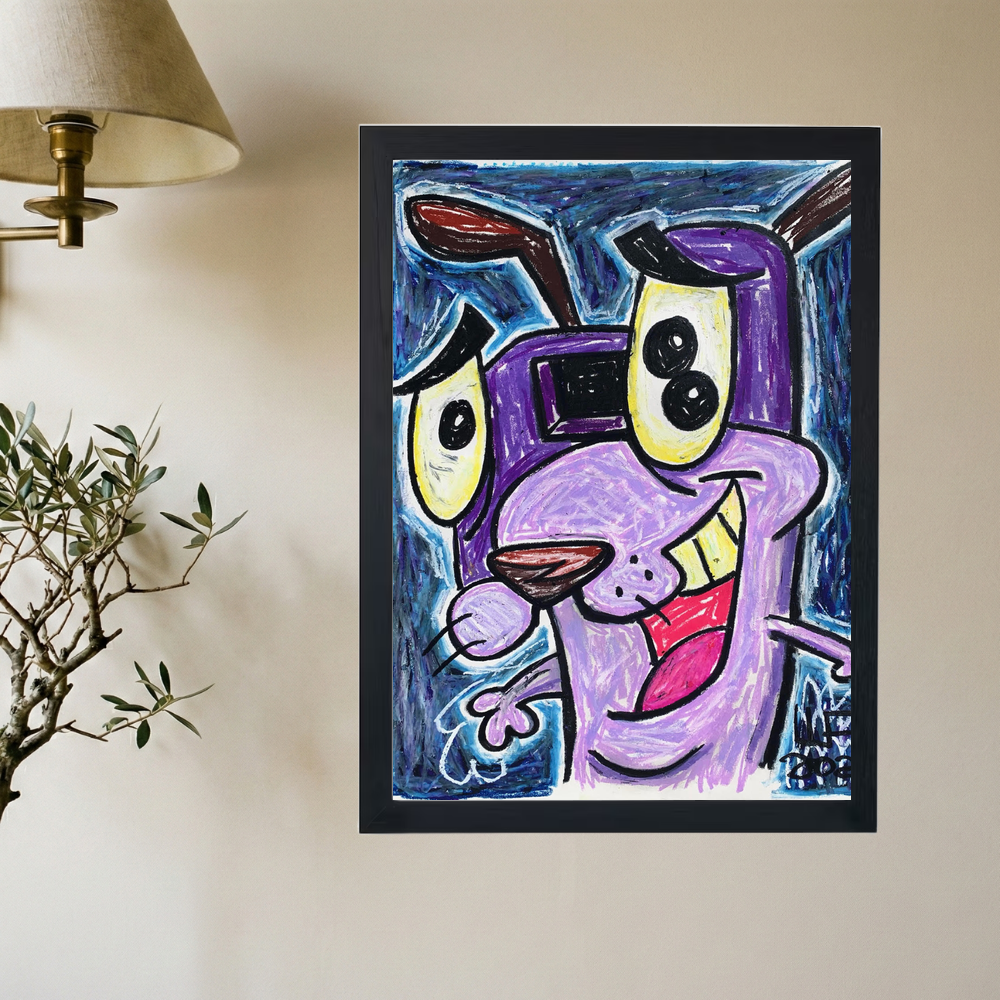 Courage the Cowardly 'Pastel' Dog Poster - Mockup 2