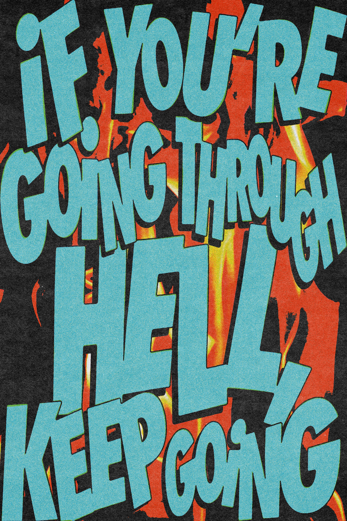 Keep Going 'Motivation' Blue Poster