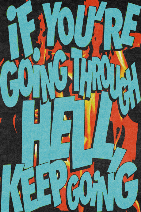 Keep Going 'Motivation' Blue Poster