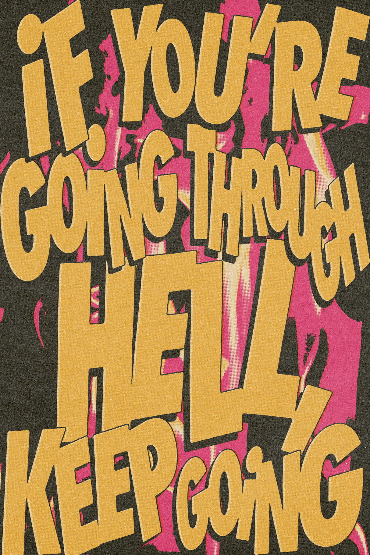 Keep Going 'Motivation' Yellow Poster