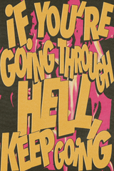 Keep Going 'Motivation' Yellow Poster