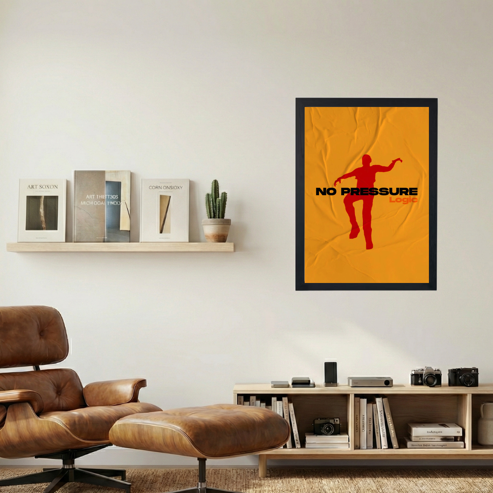 Logic 'No Pressure Silhouette' Poster - Mockup 1