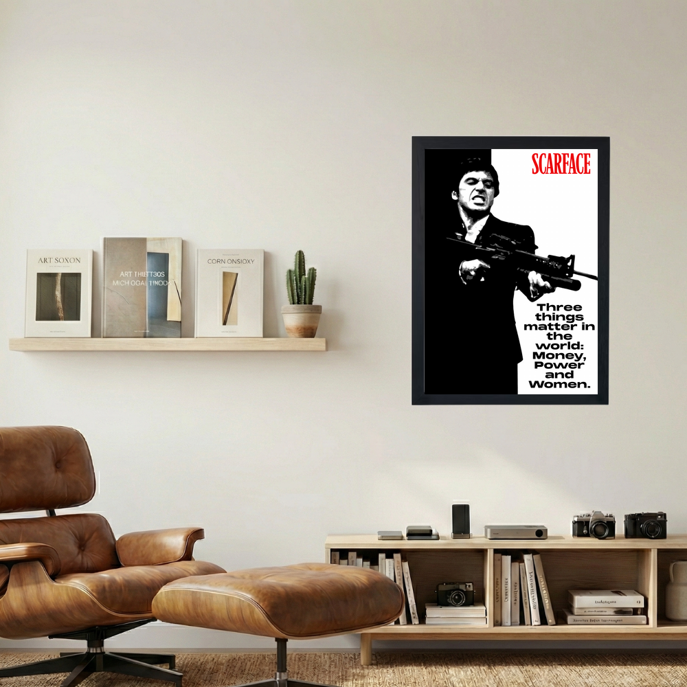 Al Pacino (Scarface) 'Money, Power, Women' Poster - Mockup 1
