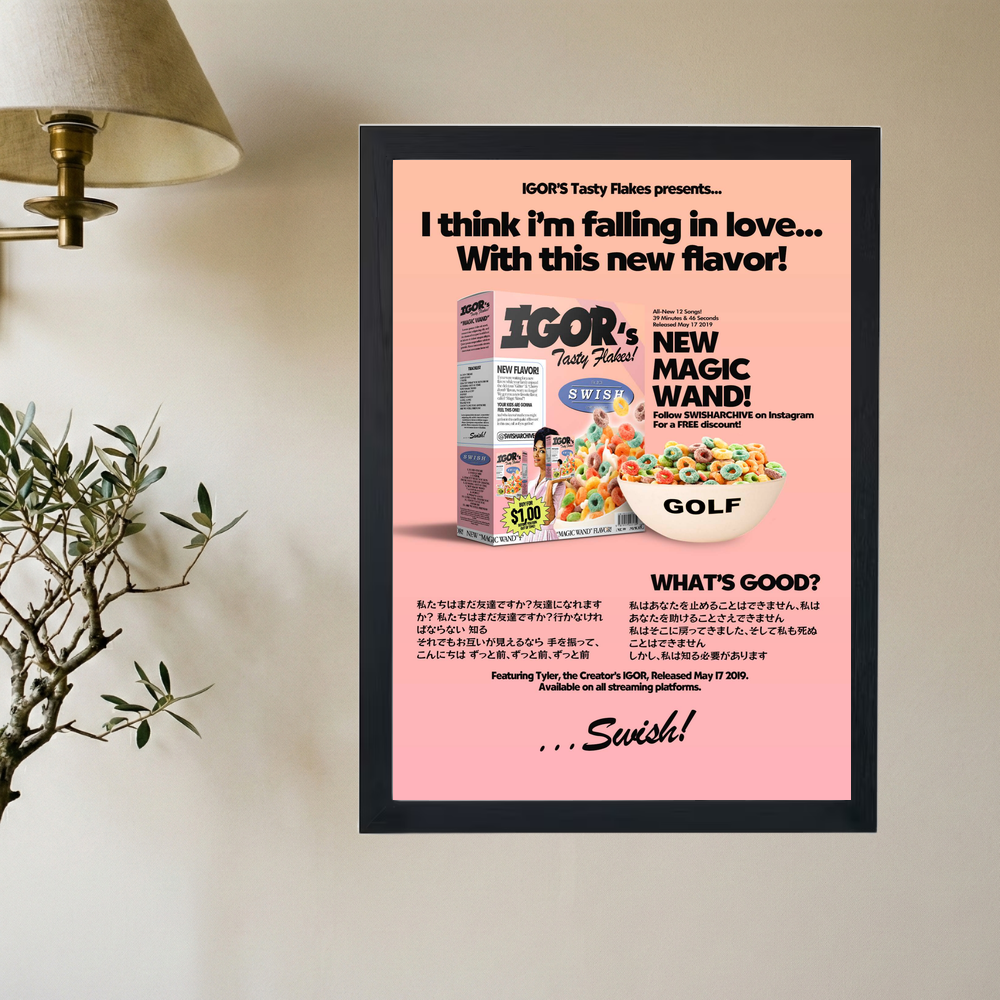 Tyler The Creator 'IGOR's Flakes!' Poster - Mockup 2