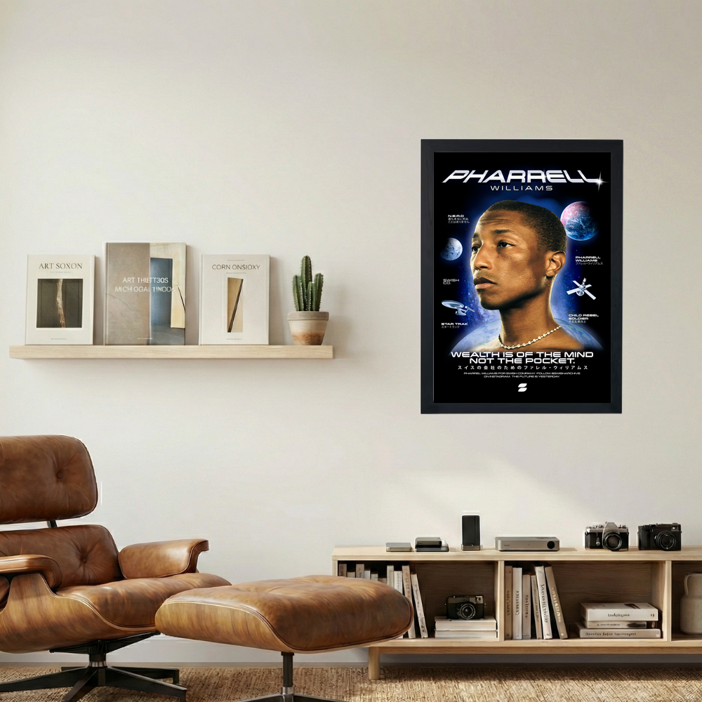 Pharrell Williams 'Galactic Wealth' Poster - Mockup 1