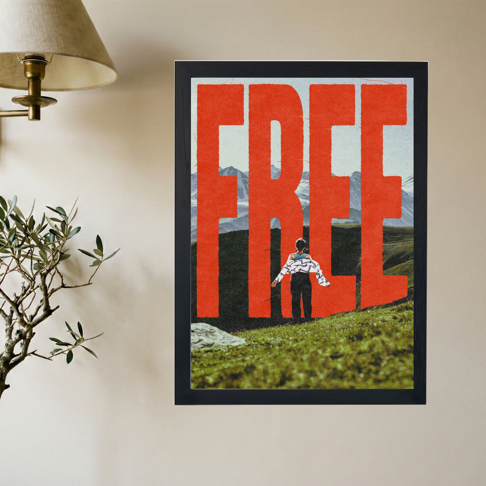 Mountainside 'Feel Free' Poster - Mockup 2