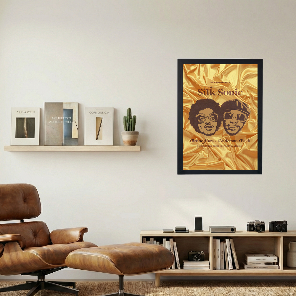Bruno Mars x Anderson Paak 'SilkSonic' Poster - Mockup 1