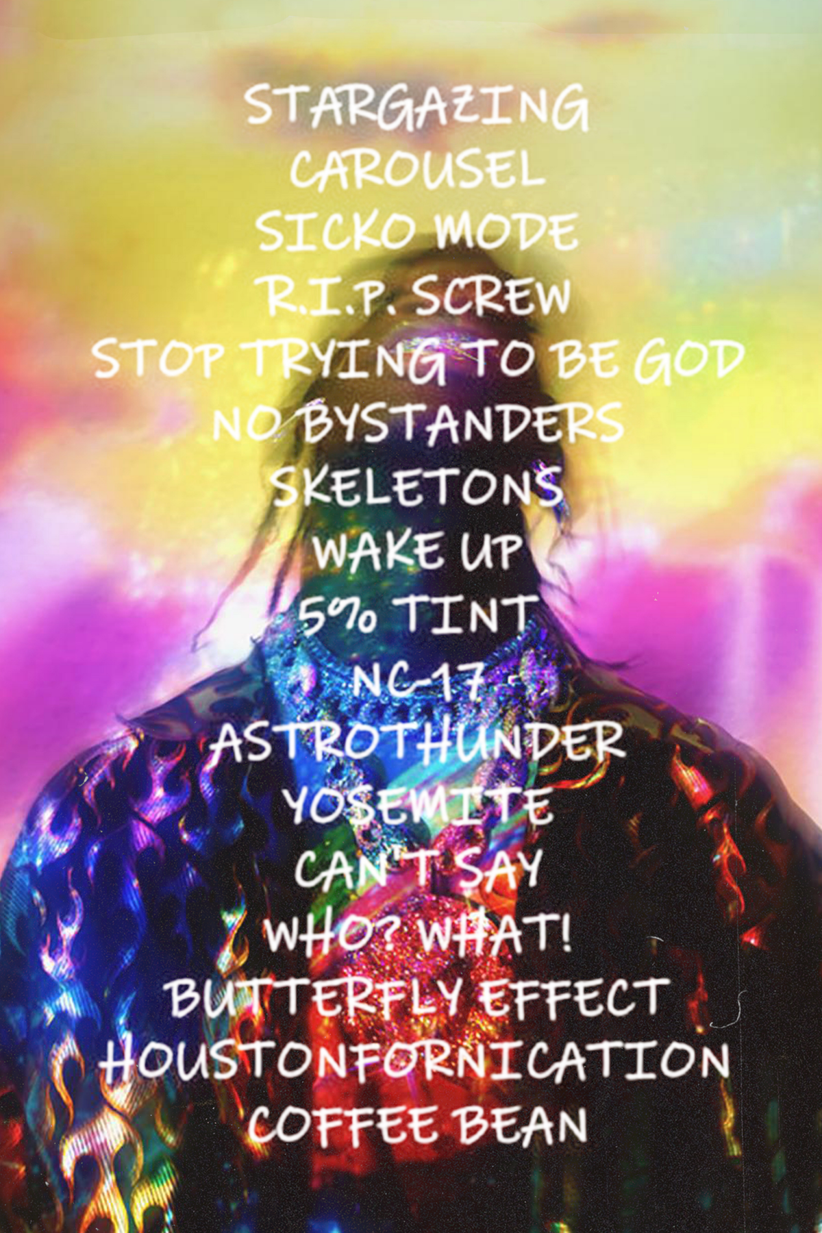 Travis Scott 'Astroworld Tracklist' Poster