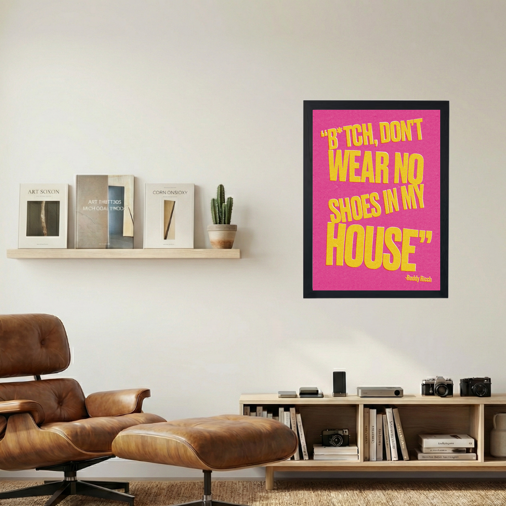 Roddy Ricch 'No Shoes Pink ' Poster - Mockup 1