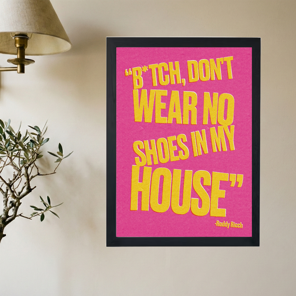 Roddy Ricch 'No Shoes Pink ' Poster - Mockup 2