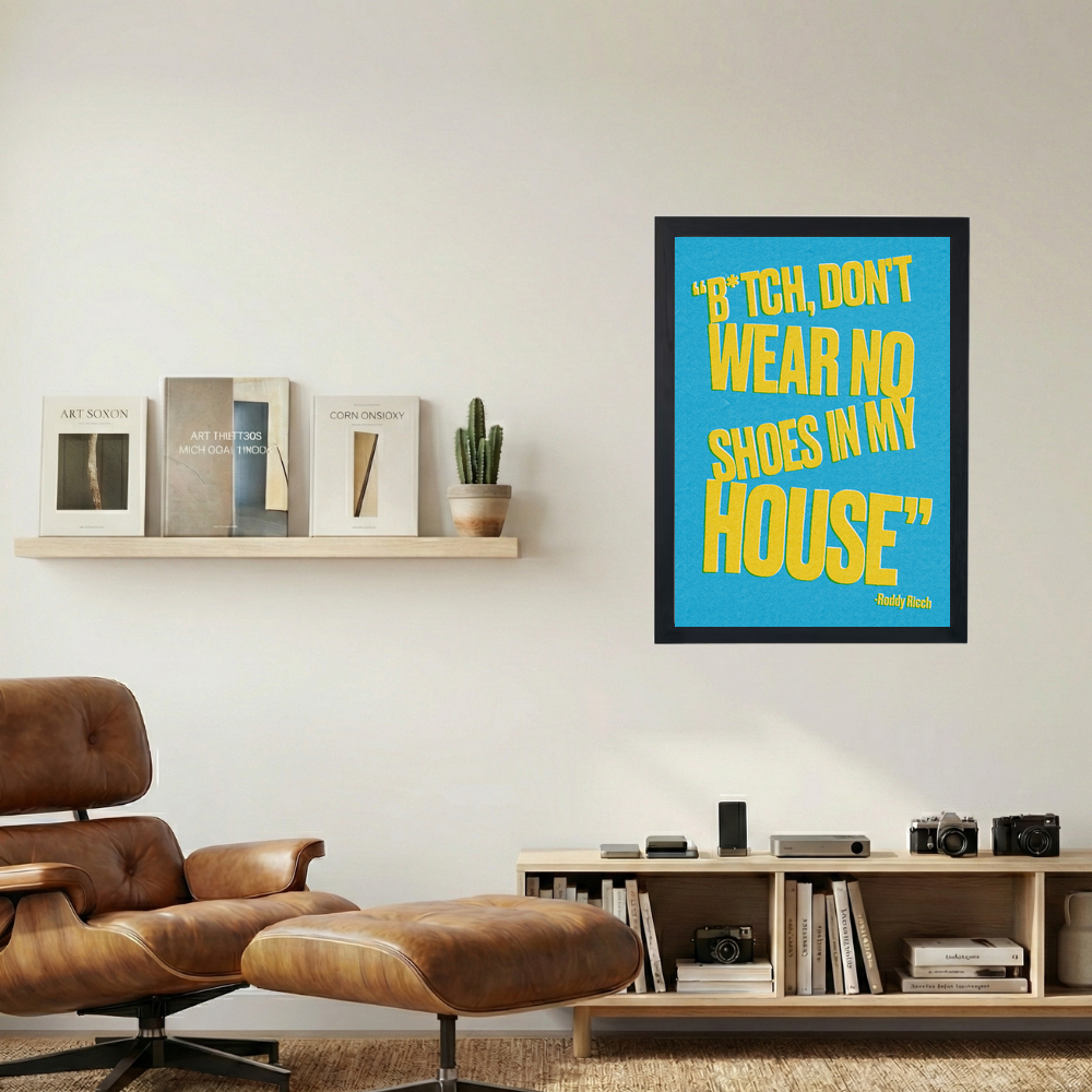 Roddy Ricch 'No Shoes Light Blue ' Poster - Mockup 1