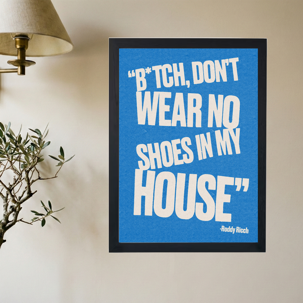 Roddy Ricch 'No Shoes Blue ' Poster - Mockup 2