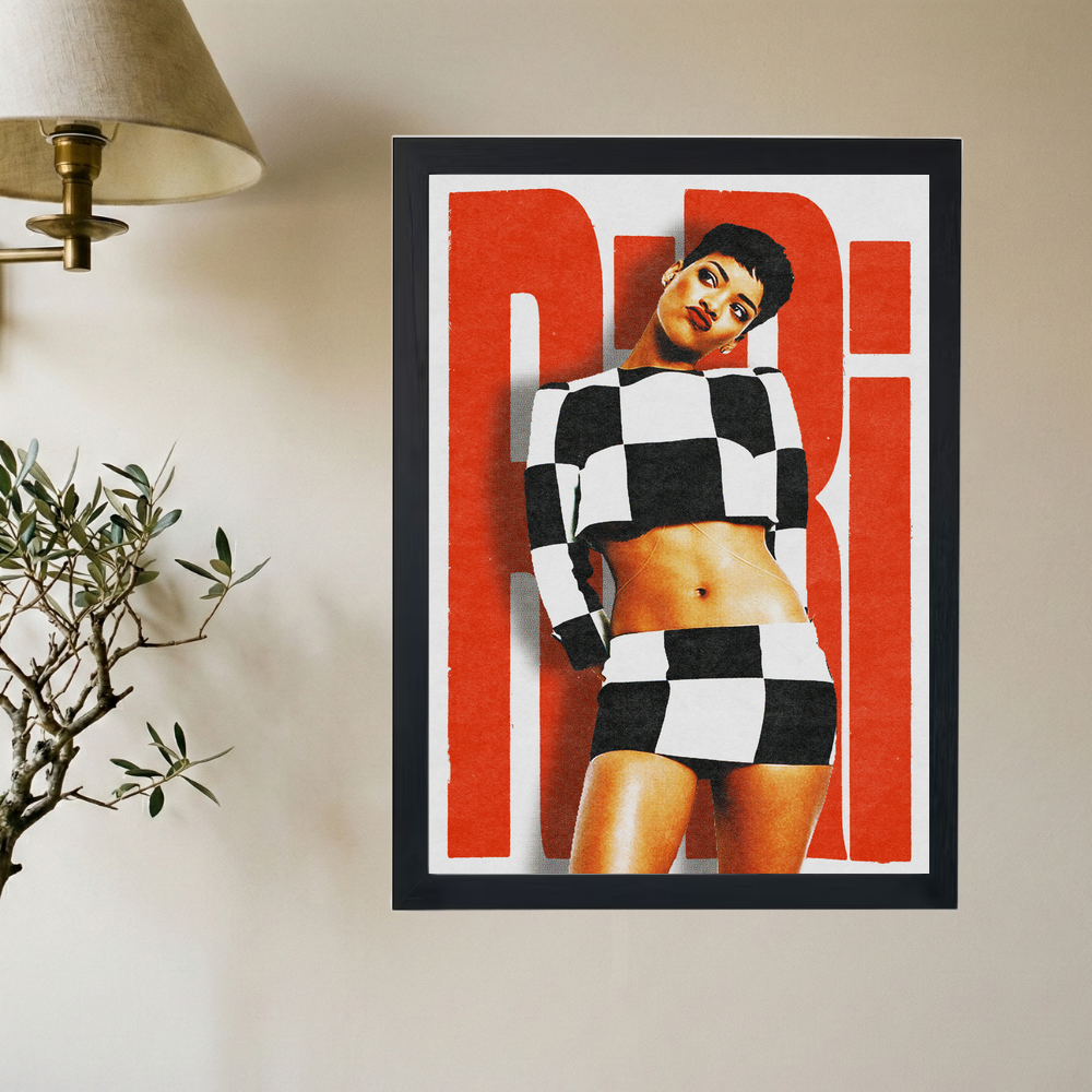Rihanna 'RIRI Red' Poster - Mockup 2