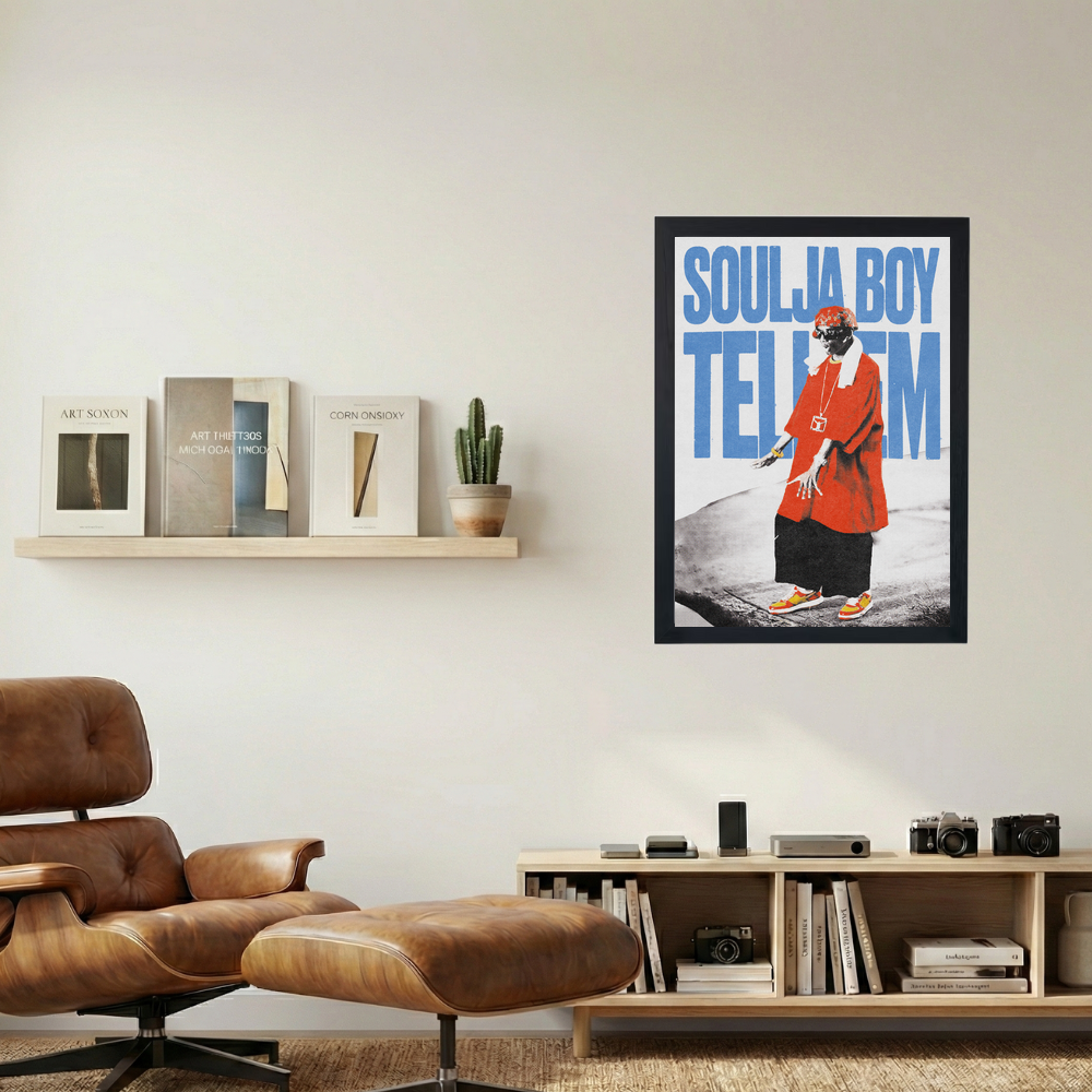 Soulja Boy 'Tell Em Blue' Poster - Mockup 1