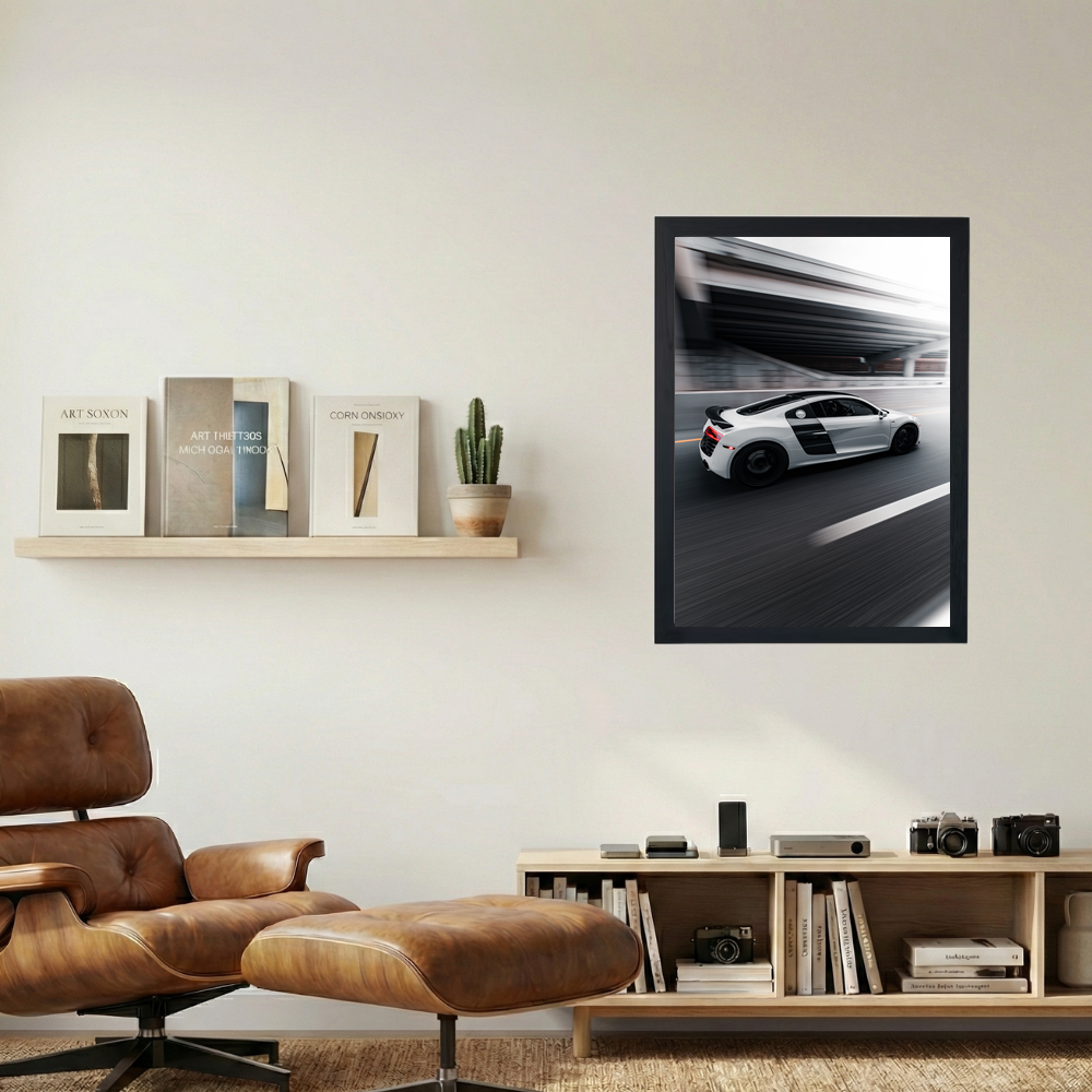 Audi R8 'Black & White' Poster - Mockup 1