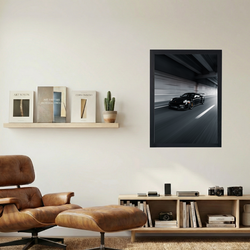 Porsche 911 'Murdered Out' Poster - Mockup 1