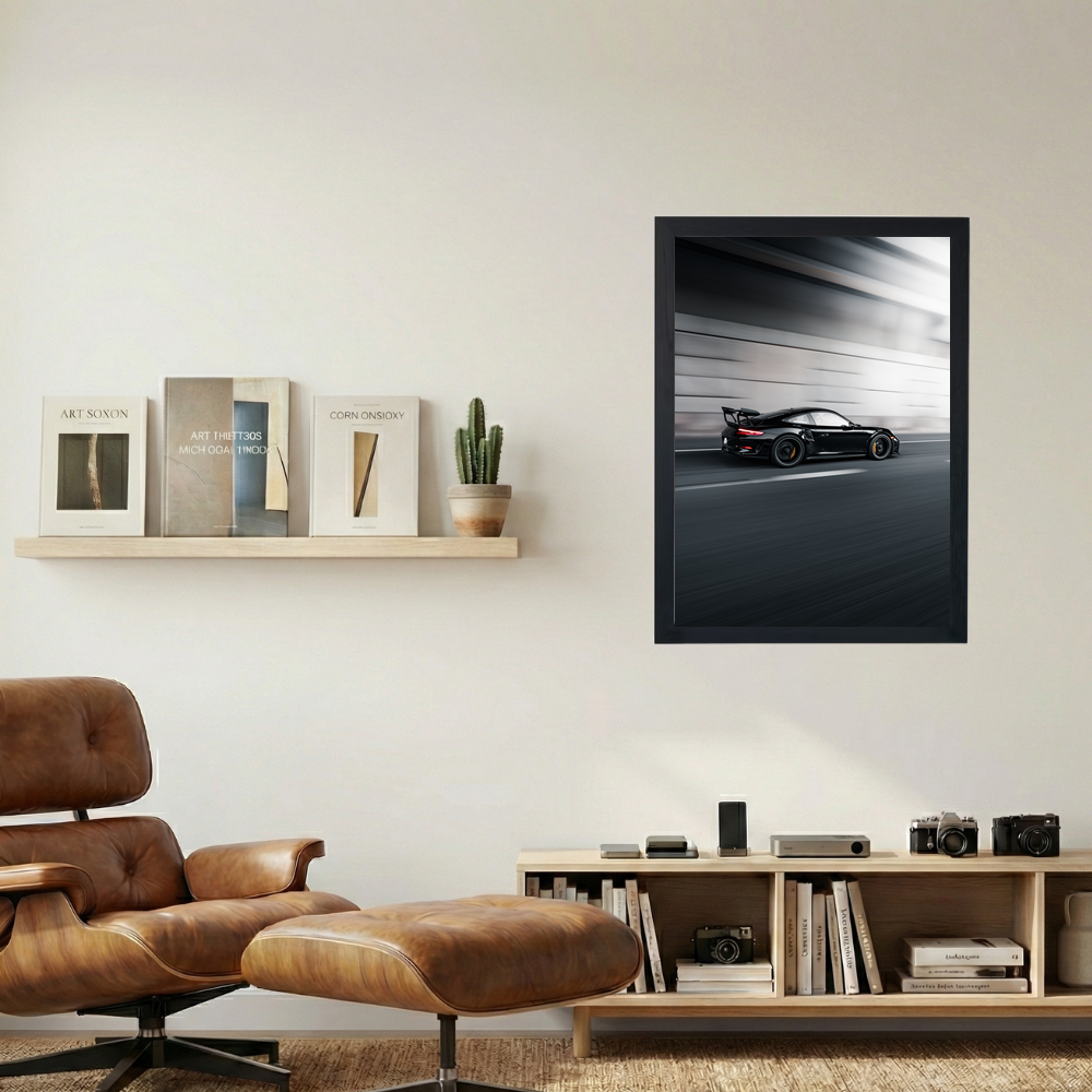 Porsche 911 'Zoomin' Poster - Mockup 1
