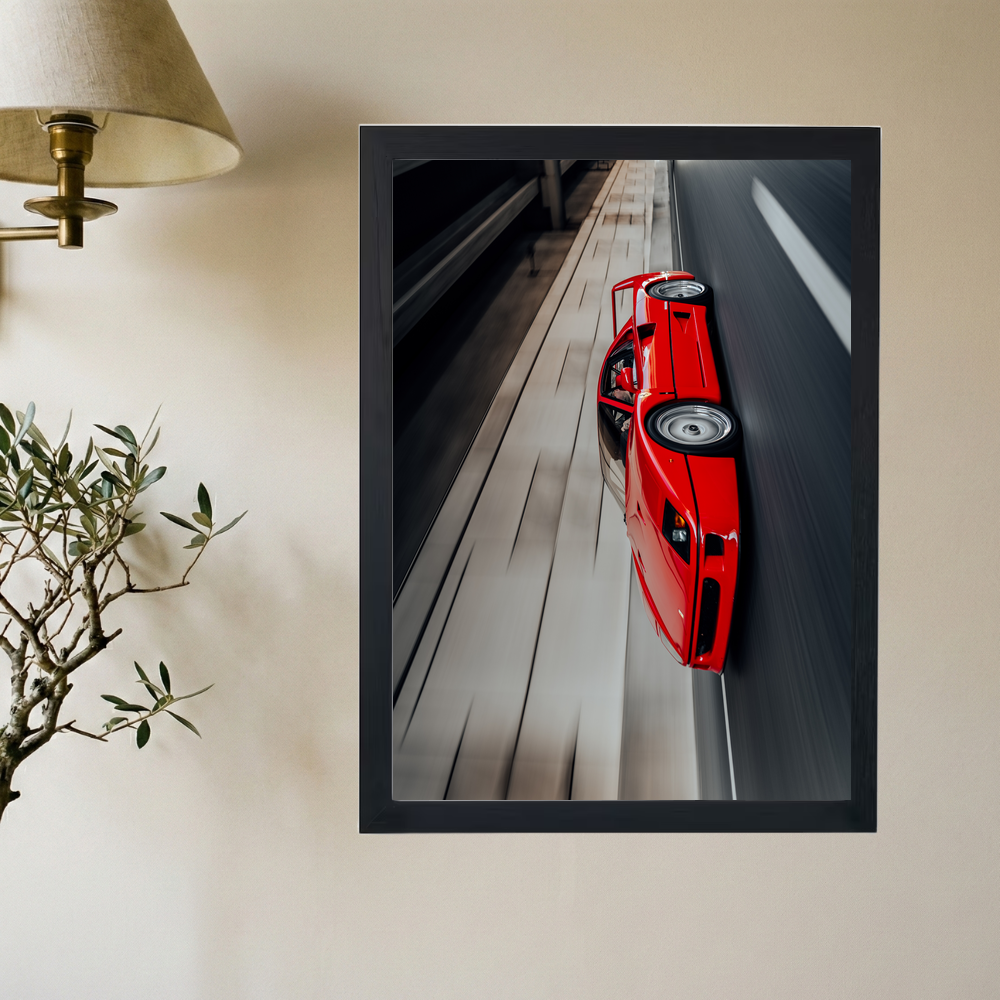 Ferrari F40 'Retro' Poster - Mockup 2