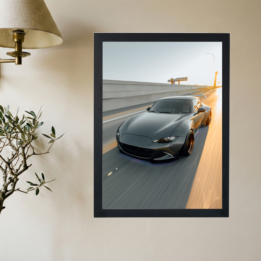 Mazda Miata 'Sun Beaming' Poster - Mockup 2