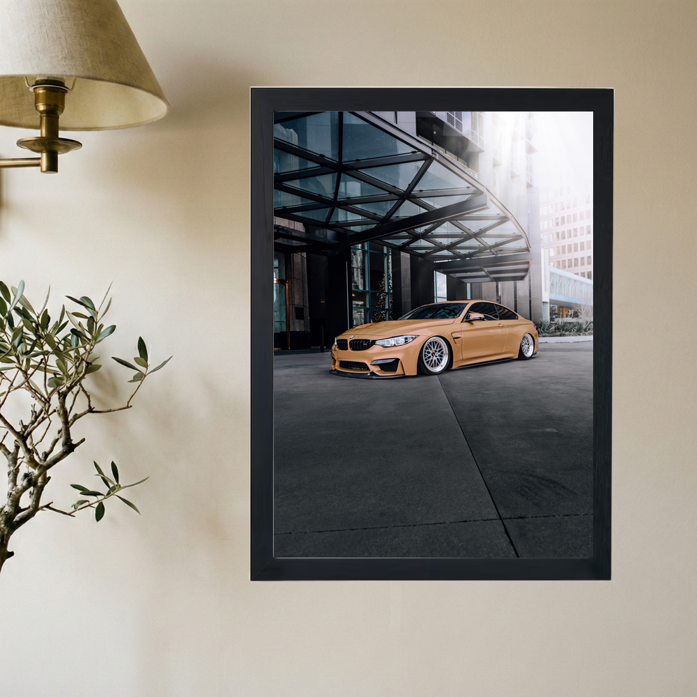 BMW M4 'Tan' Poster - Mockup 2