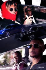 Juice WRLD x Young Thug x Will Smith 'Bad Boys' Painting Poster