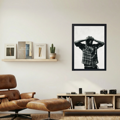 Tyla Yaweh 'Distraught' B&W Poster - Mockup 1